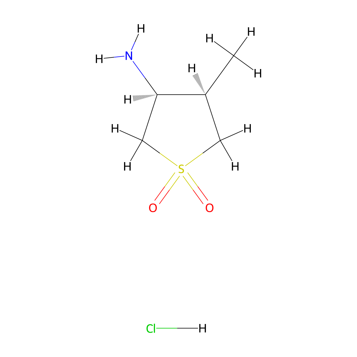 (3S,4R)-3-amino-4-methyl-1lambda6-thiolane-1,1-dione hydrochloride molecular structure, CAS 1820570-76-0