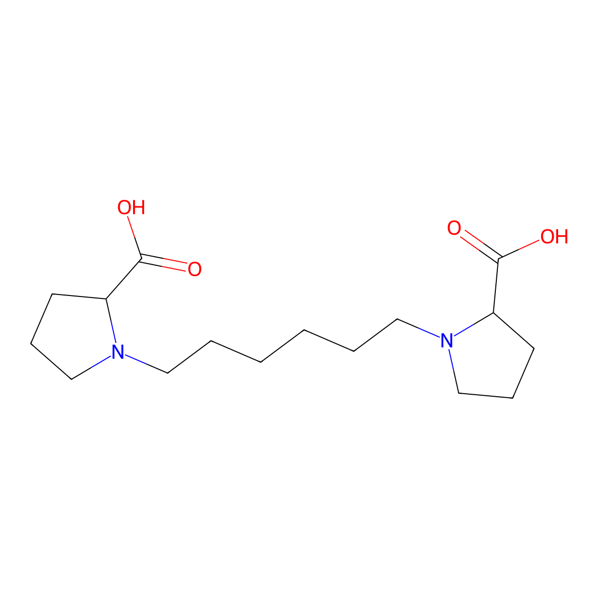 (S)-1-(6-((S)-2-Carboxypyrrolidin-1-YL)-hexyl)pyrrolidine-2-carboxylic acid molecular structure, CAS 1820570-83-9