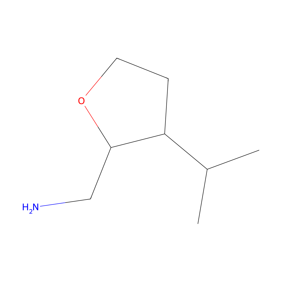 [(2R,3R)-3-(propan-2-yl)oxolan-2-yl]methanamine molecular structure, CAS 1820571-42-3