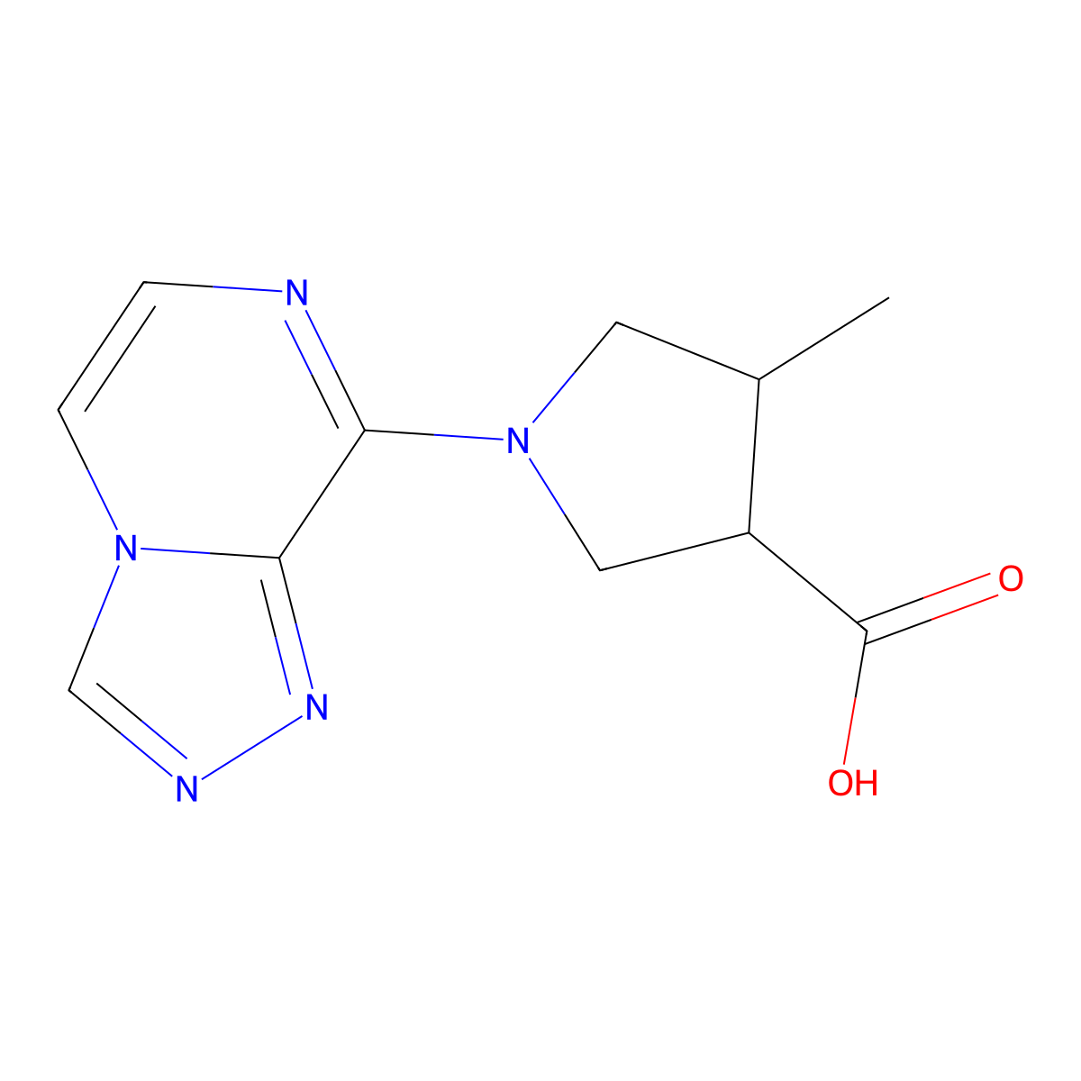 (3S,4S)-1-([1,2,4]Triazolo[4,3-a]pyrazin-8-yl)-4-methylpyrrolidine-3-carboxylic acid molecular structure, CAS 1820571-81-0