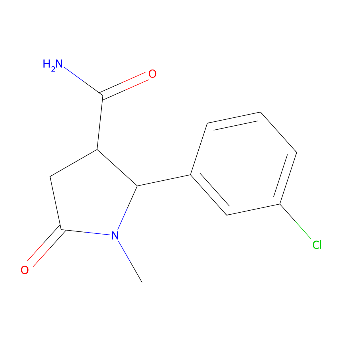(2R,3R)-2-(3-chlorophenyl)-1-methyl-5-oxopyrrolidine-3-carboxamide molecular structure, CAS 1820571-95-6