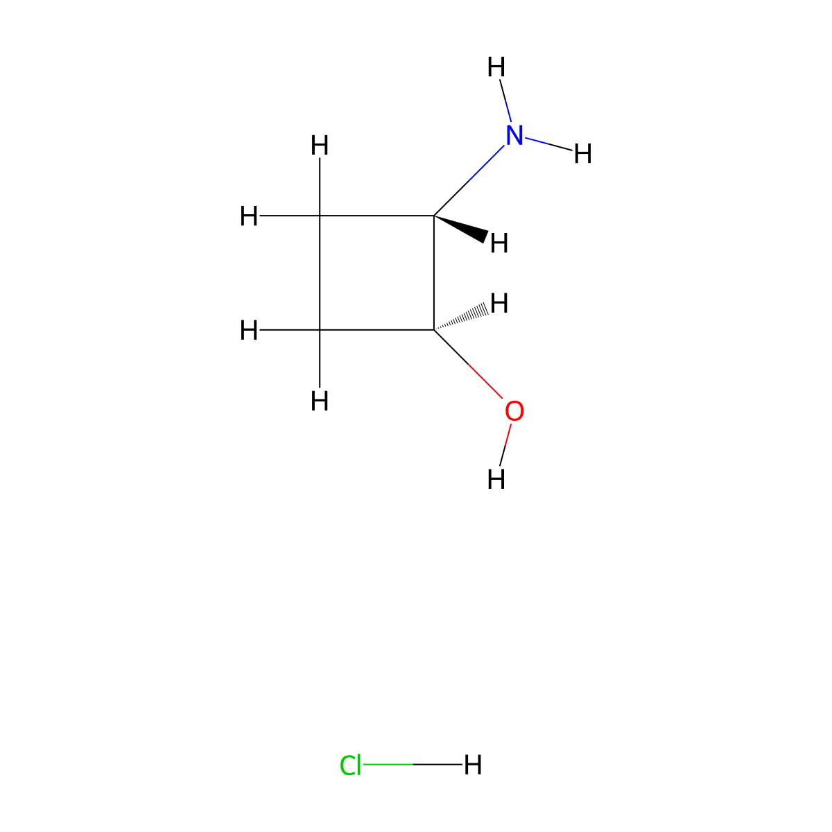 (1S,2S)-2-aminocyclobutan-1-ol hydrochloride molecular structure, CAS 1820572-14-2