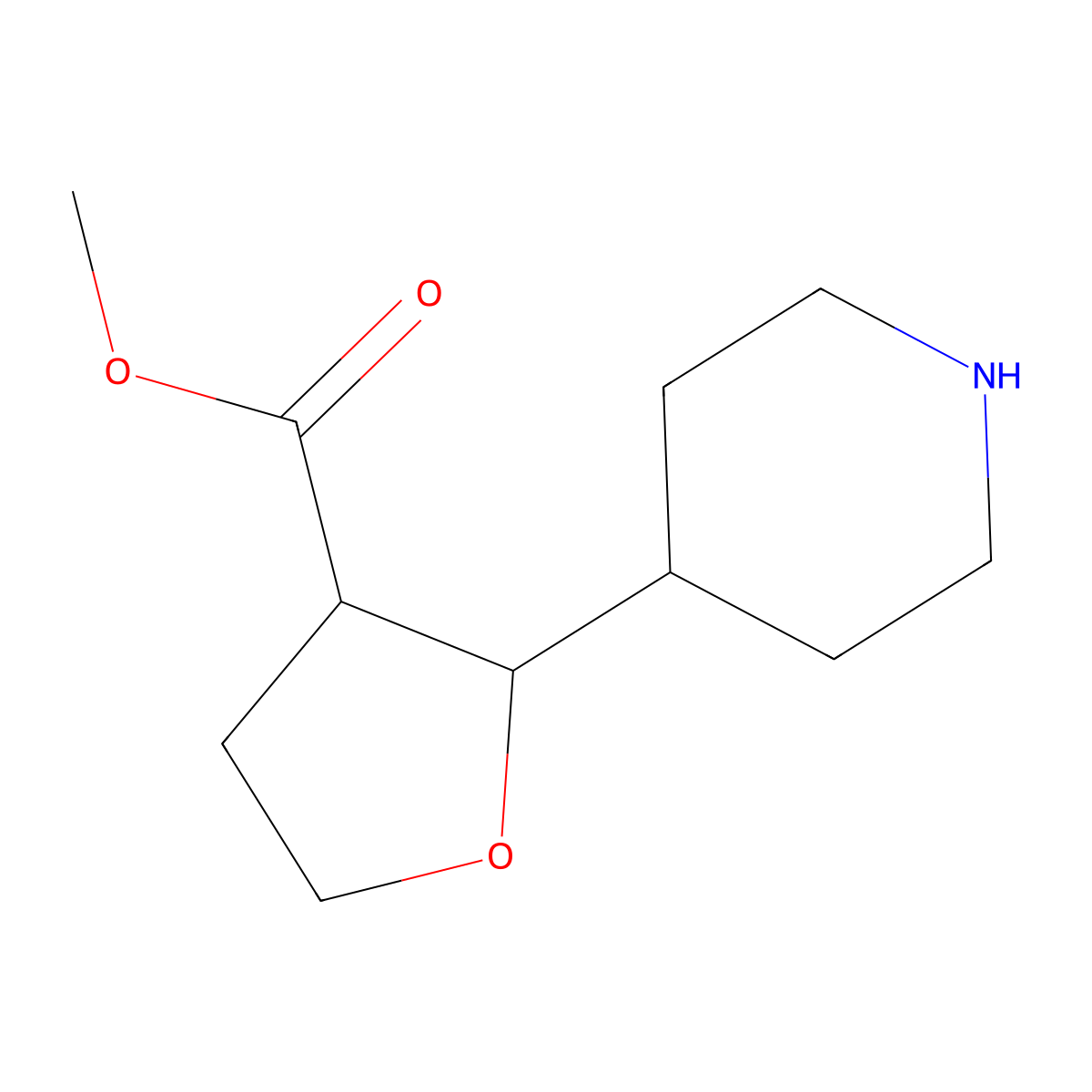 Methyl (2S,3R)-2-(piperidin-4-yl)oxolane-3-carboxylate molecular structure, CAS 1820572-32-4
