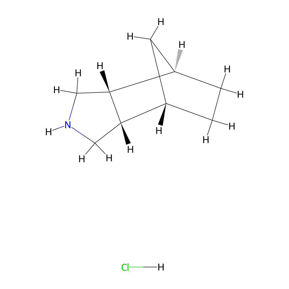rac-(1R,2R,6S,7S)-4-azatricyclo[5.2.1.0~2,6~]decane hydrochloride molecular structure, CAS 1820572-35-7