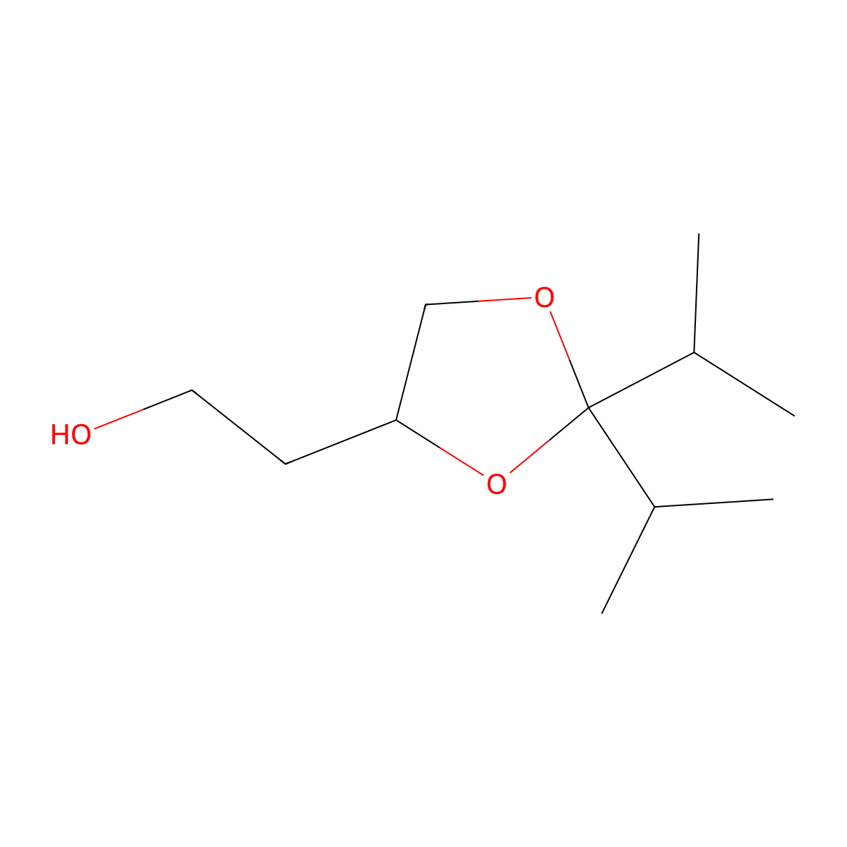 (R)-4-(2-Hydroxyethyl)-2,2-diisopropyl-1,3-dioxolane molecular structure, CAS 1820574-15-9