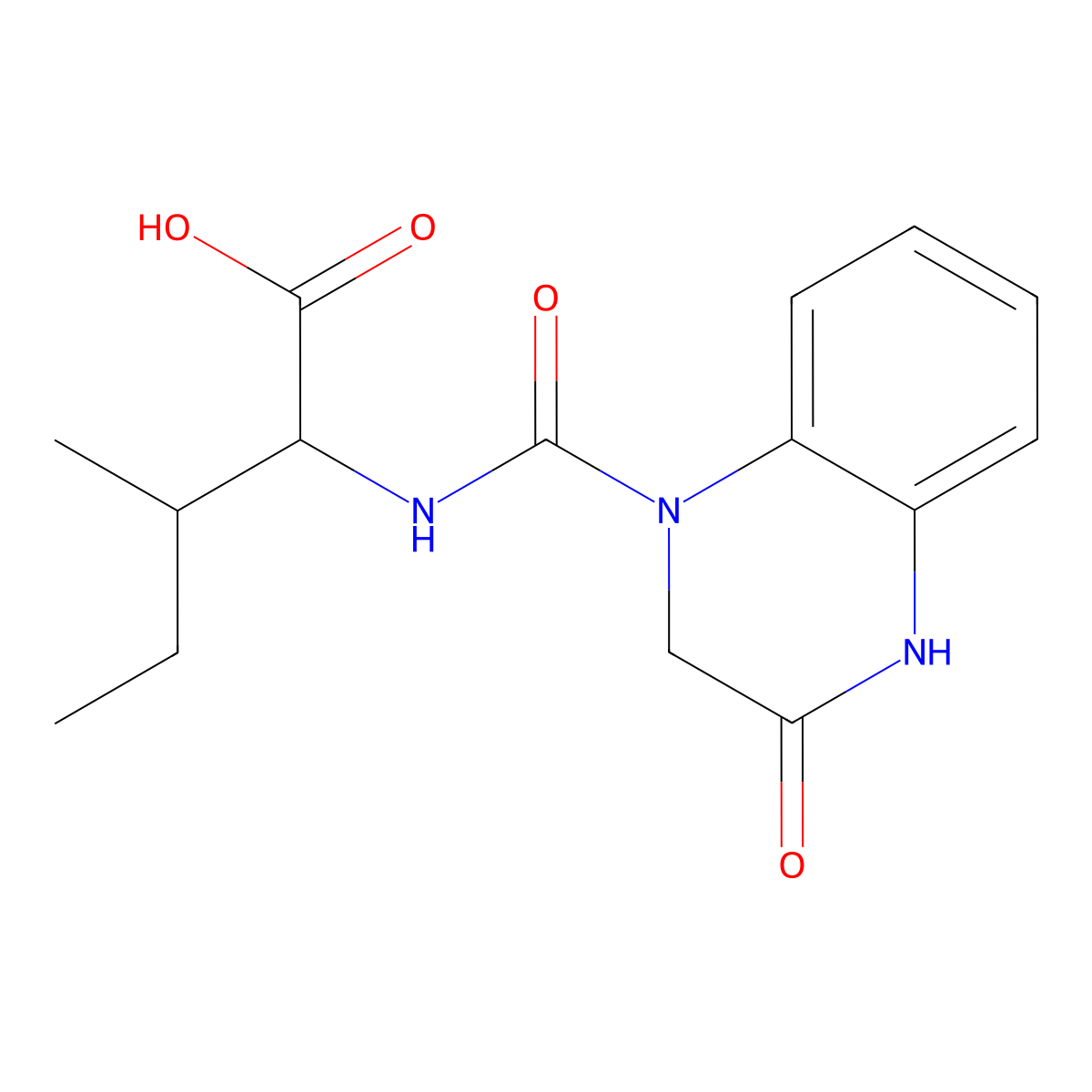 L-Alloisoleucine, N-[(3,4-dihydro-3-oxo-1(2H)-quinoxalinyl)carbonyl]- molecular structure, CAS 1820574-44-4