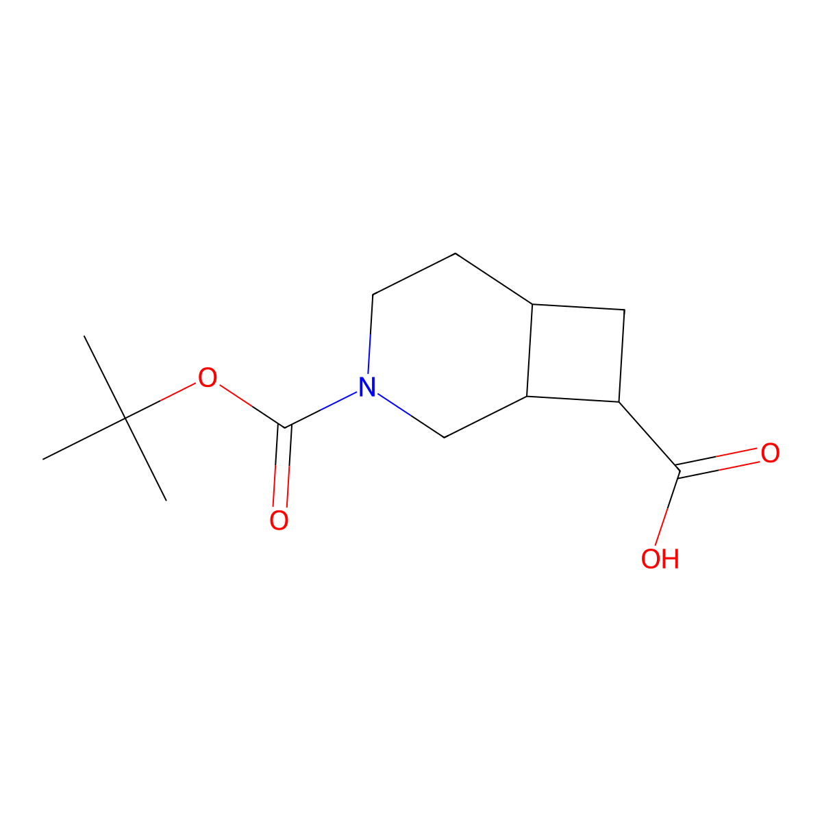 rac-(1R,6S,8R)-3-(tert-butoxycarbonyl)-3-azabicyclo[4.2.0]octane-8-carboxylic acid molecular structure, CAS 1820574-59-1