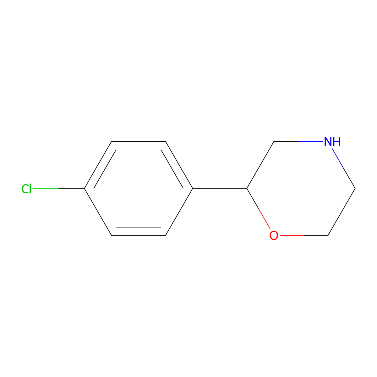 (2S)-2-(4-chlorophenyl)morpholine molecular structure, CAS 1820574-65-9