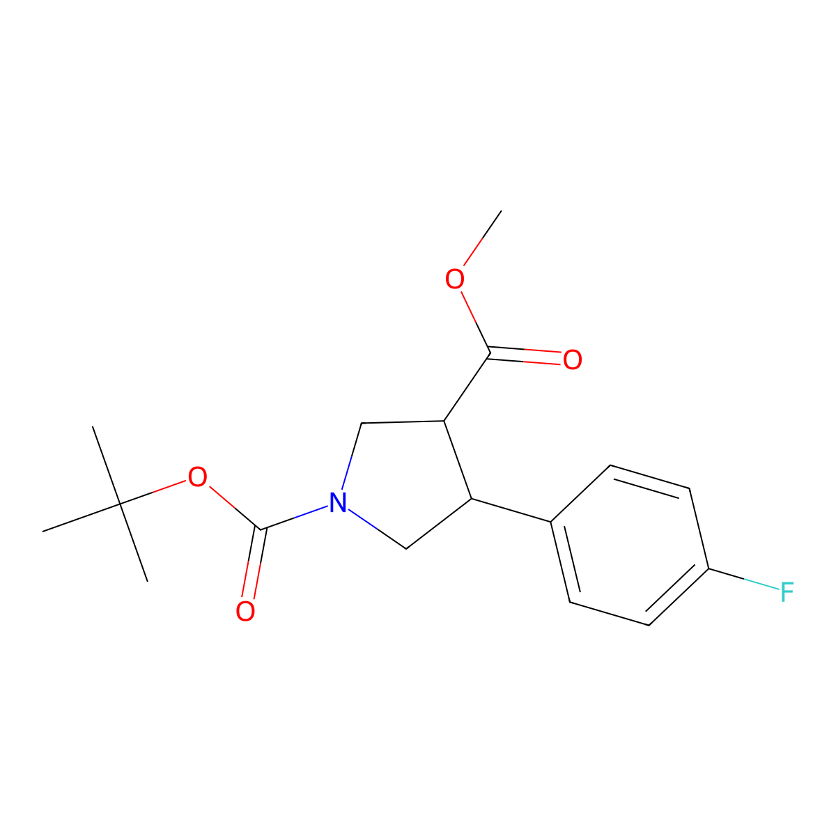1-Tert-butyl 3-methyl (3R,4S)-4-(4-fluorophenyl)pyrrolidine-1,3-dicarboxylate molecular structure, CAS 1820574-66-0