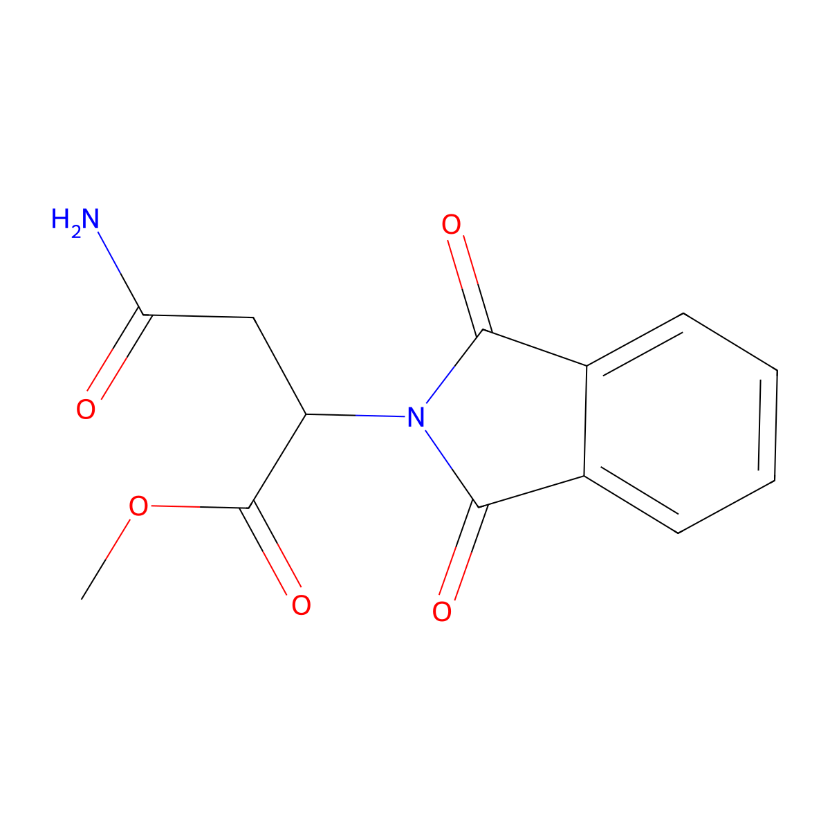 Methyl (2S)-3-carbamoyl-2-(1,3-dioxoisoindol-2-YL)propanoate molecular structure, CAS 1820574-75-1
