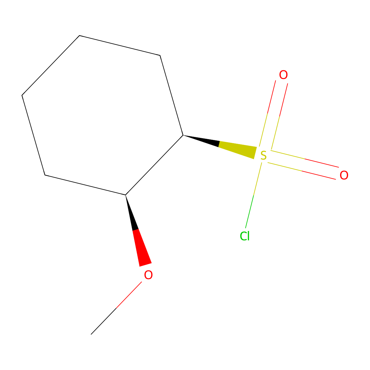 Rel-(1R,2S)-2-methoxycyclohexane-1-sulfonyl chloride molecular structure, CAS 1820574-79-5