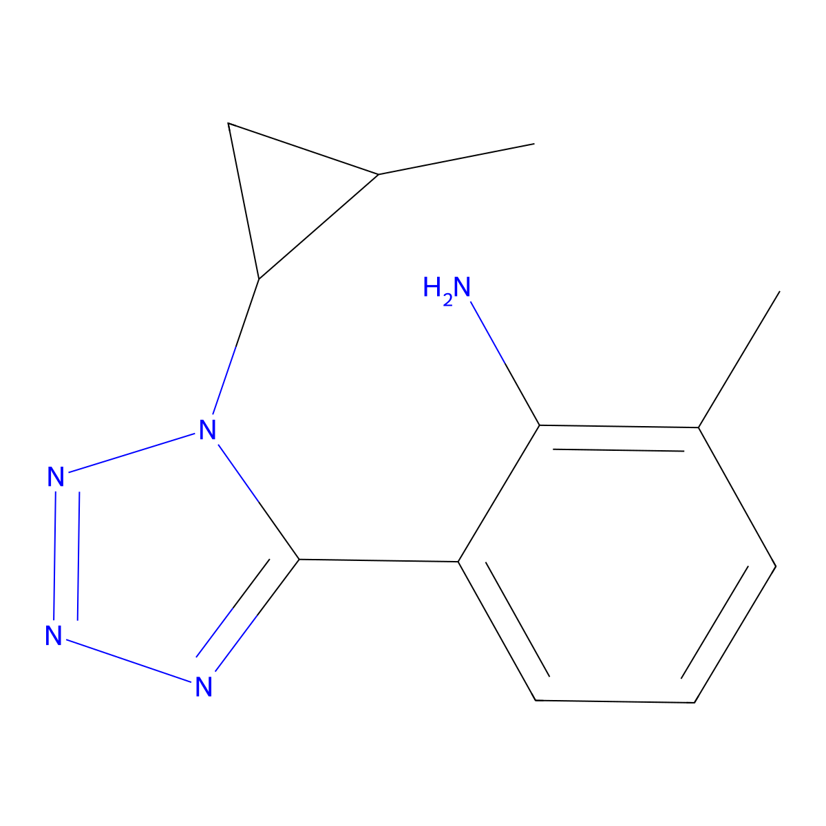 2-methyl-6-{1-[(1R,2R)-2-methylcyclopropyl]-1H-1,2,3,4-tetrazol-5-yl}aniline molecular structure, CAS 1820574-81-9