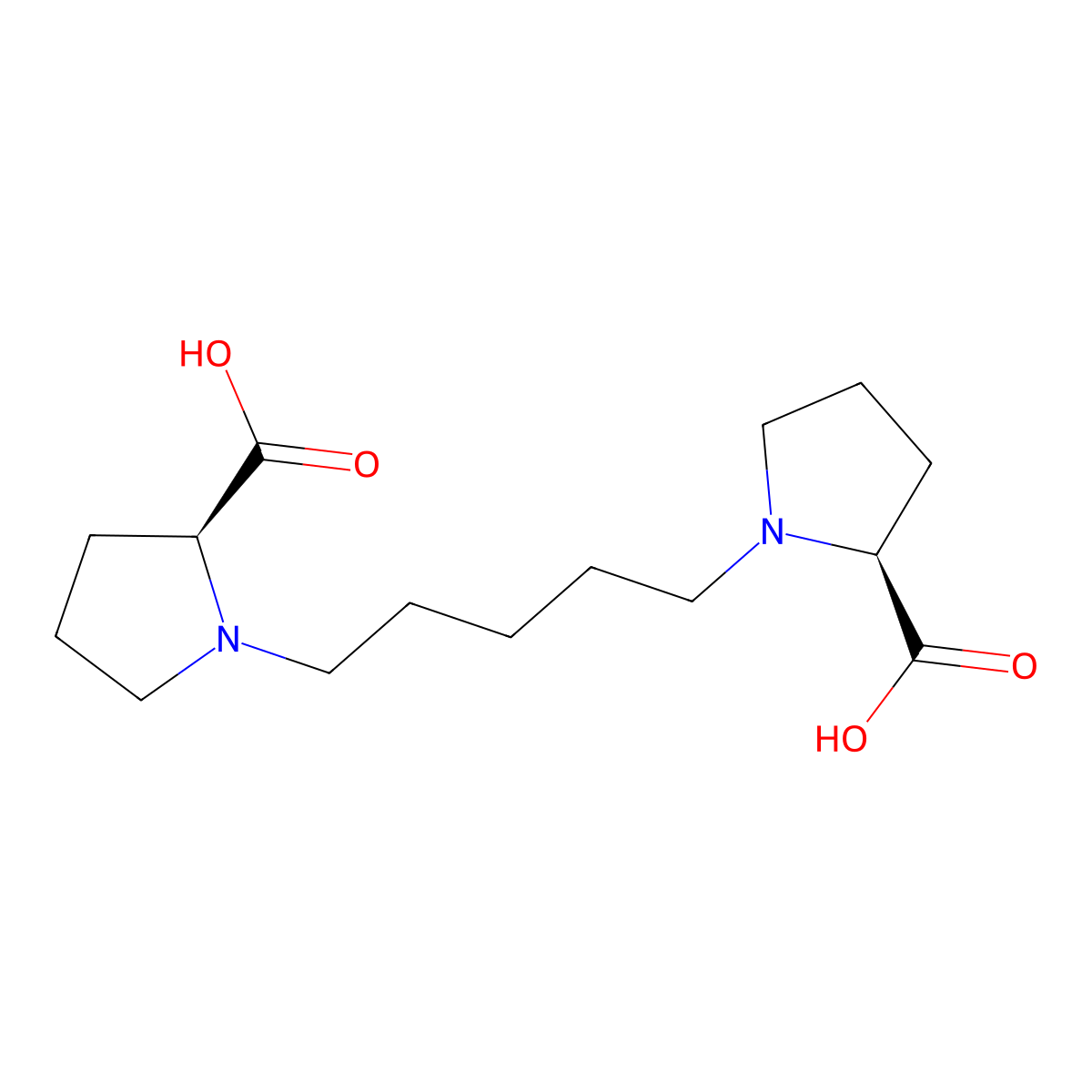 (S)-1-(5-((S)-2-Carboxypyrrolidin-1-YL)-pentyl)pyrrolidine-2-carboxylic acid molecular structure, CAS 1820575-05-0