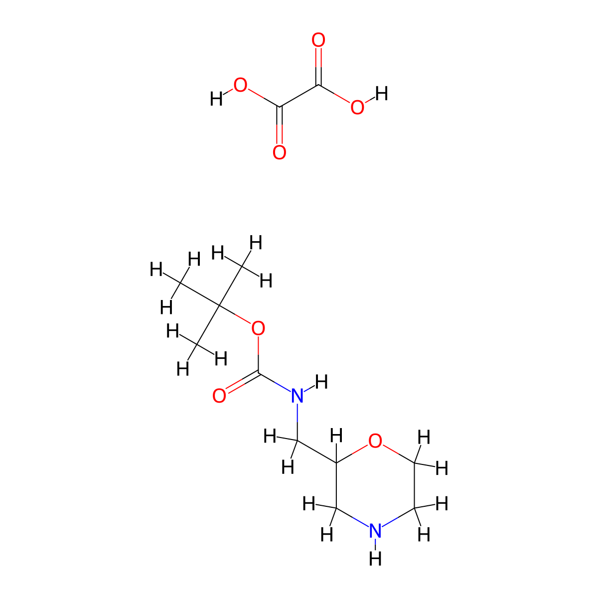 tert-Butyl (morpholin-2-ylmethyl)carbamate oxalate molecular structure, CAS 1820575-28-7