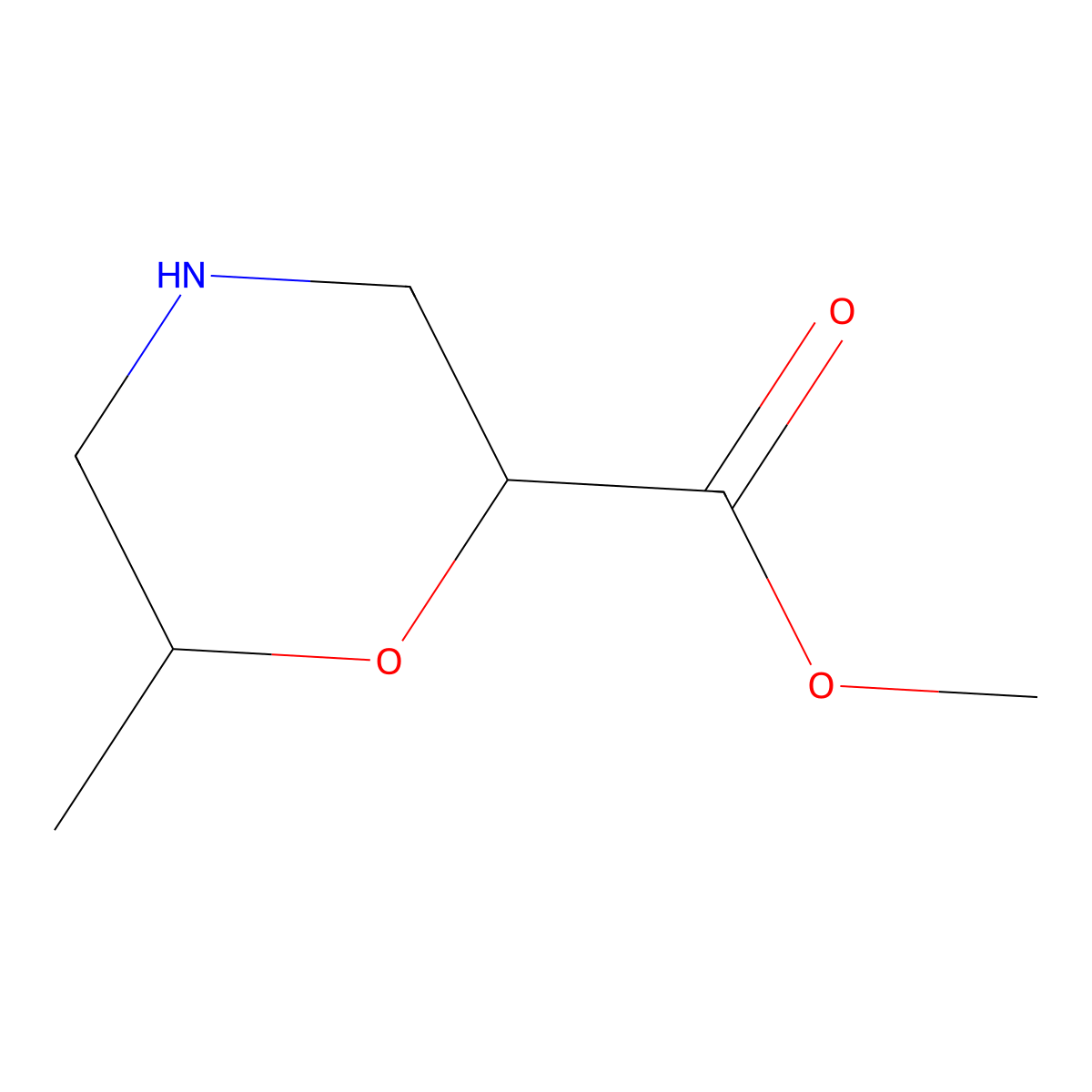 methyl (2R,6R)-6-methylmorpholine-2-carboxylate molecular structure, CAS 1820575-76-5
