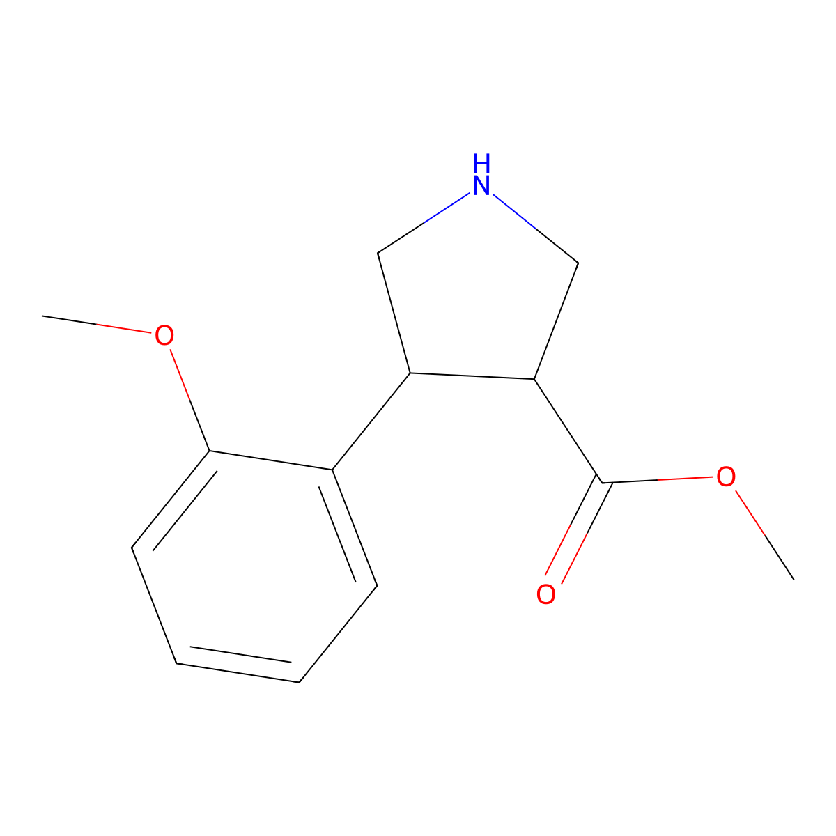 trans-Methyl-4-(2-methoxyphenyl)pyrrolidine-3-carboxylate molecular structure, CAS 1820575-85-6