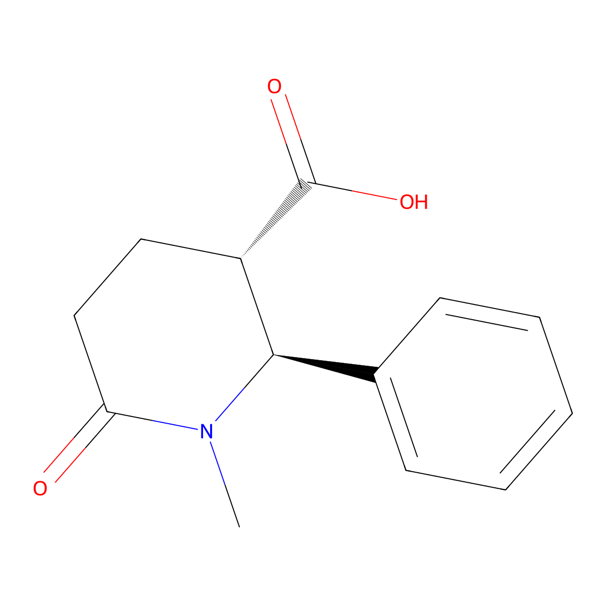 (2S,3S)-1-methyl-6-oxo-2-phenylpiperidine-3-carboxylic acid molecular structure, CAS 1820575-90-3