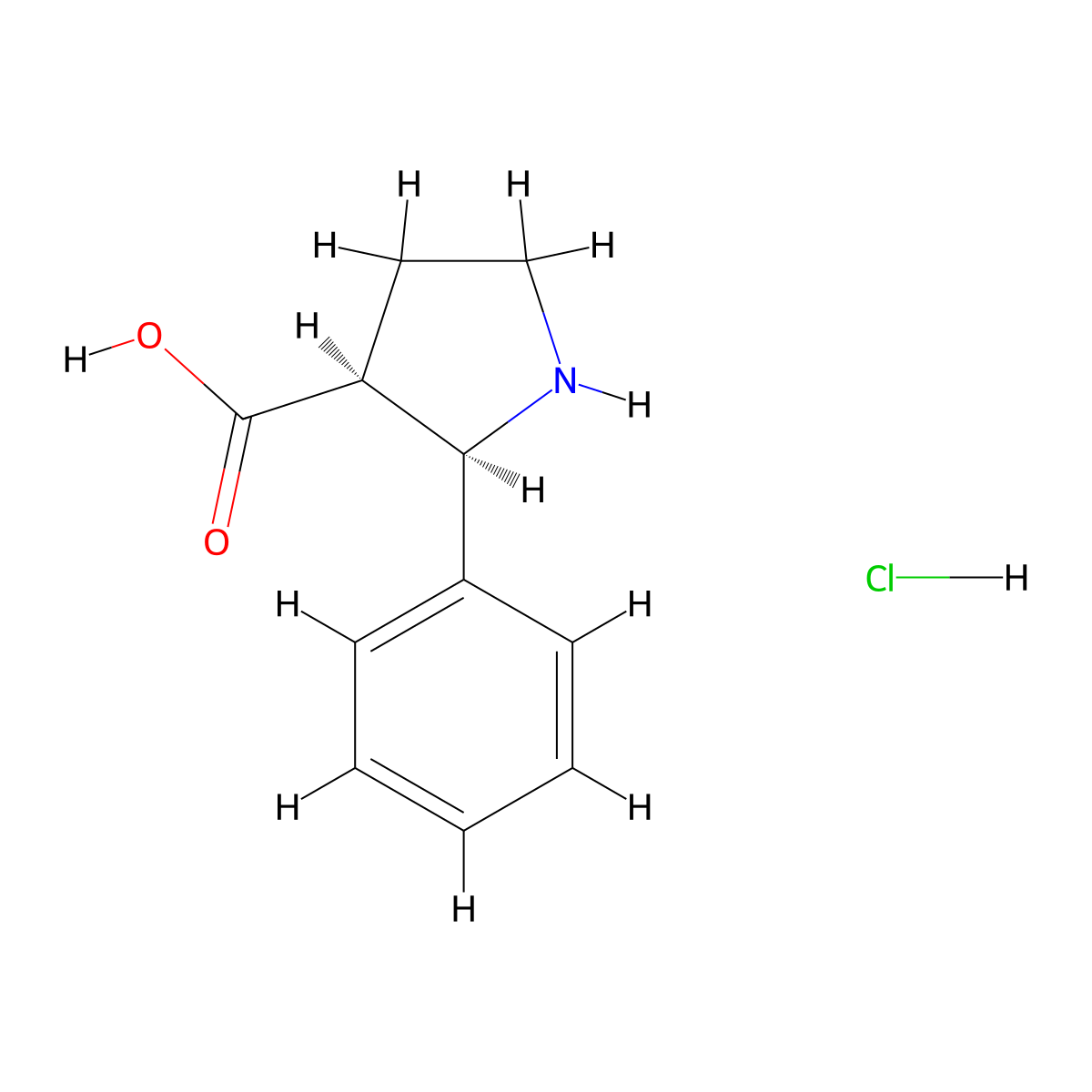 cis-2-Phenyl-pyrrolidine-3-carboxylic acid hydrochloride molecular structure, CAS 1820575-92-5