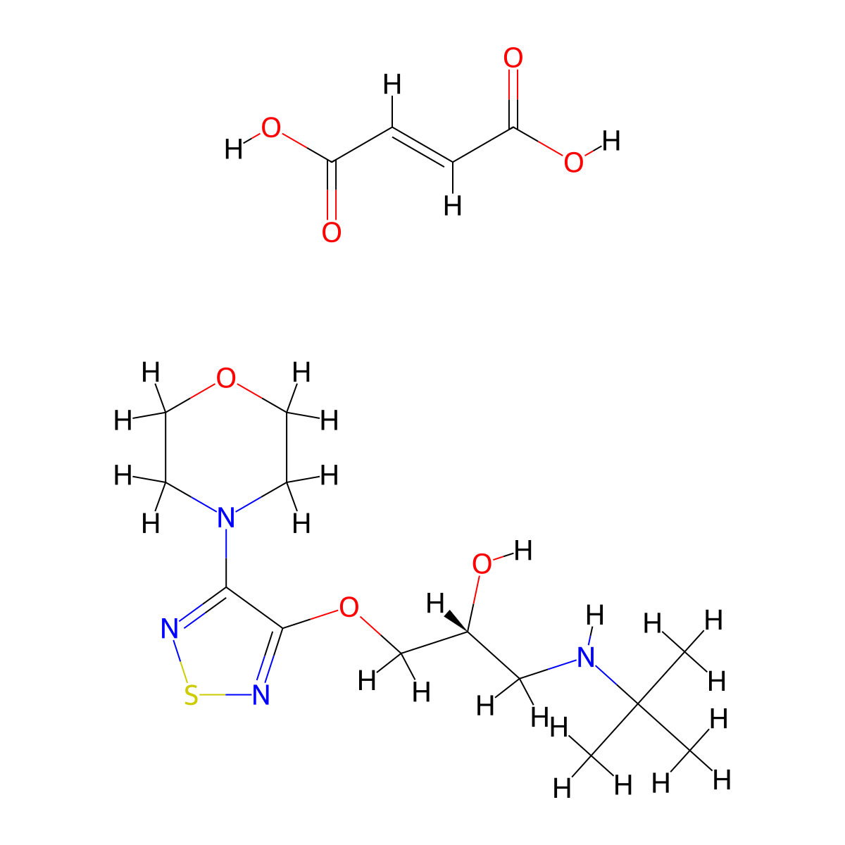 R-Timolol 2-butenedioate molecular structure, CAS 1820576-27-9