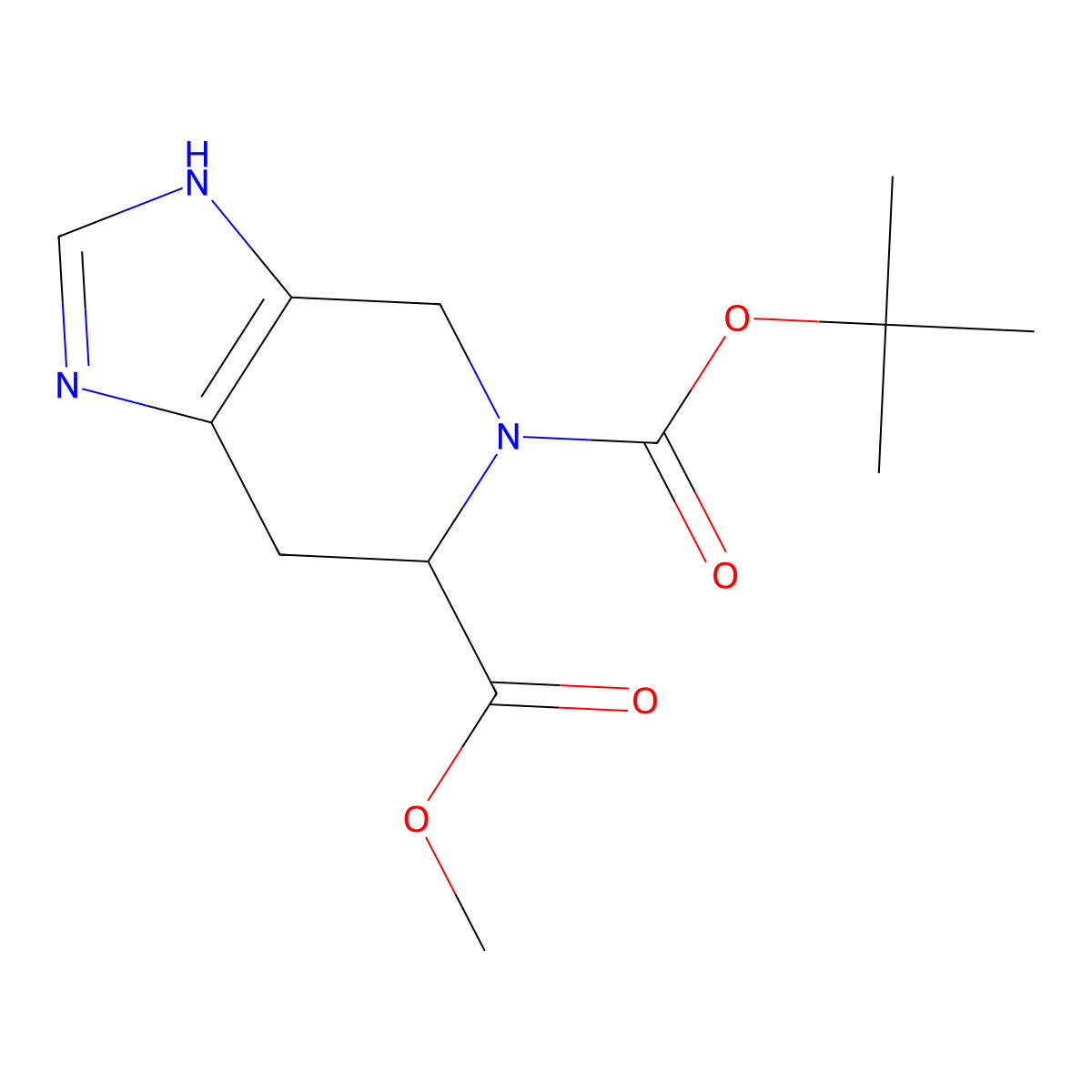 5-Tert-butyl 6-methyl (6S)-3H,4H,6H,7H-imidazo[4,5-C]pyridine-5,6-dicarboxylate molecular structure, CAS 1820579-36-9