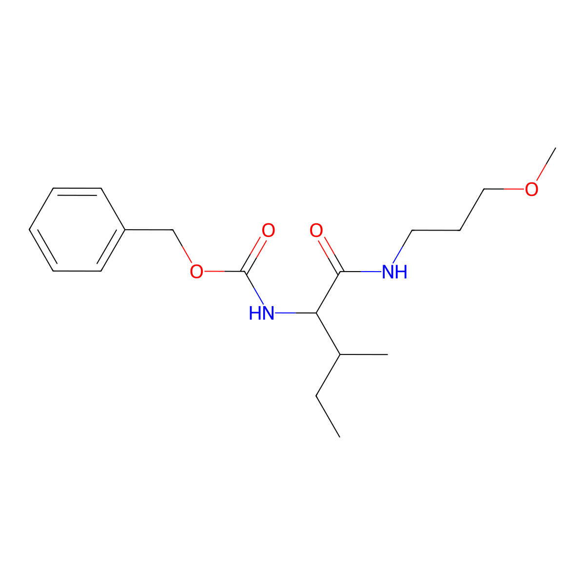 Benzyl (1S,2S)-1-[[(3-methoxypropyl)amino]carbonyl]-2-methylbutylcarbamate molecular structure, CAS 1820579-55-2