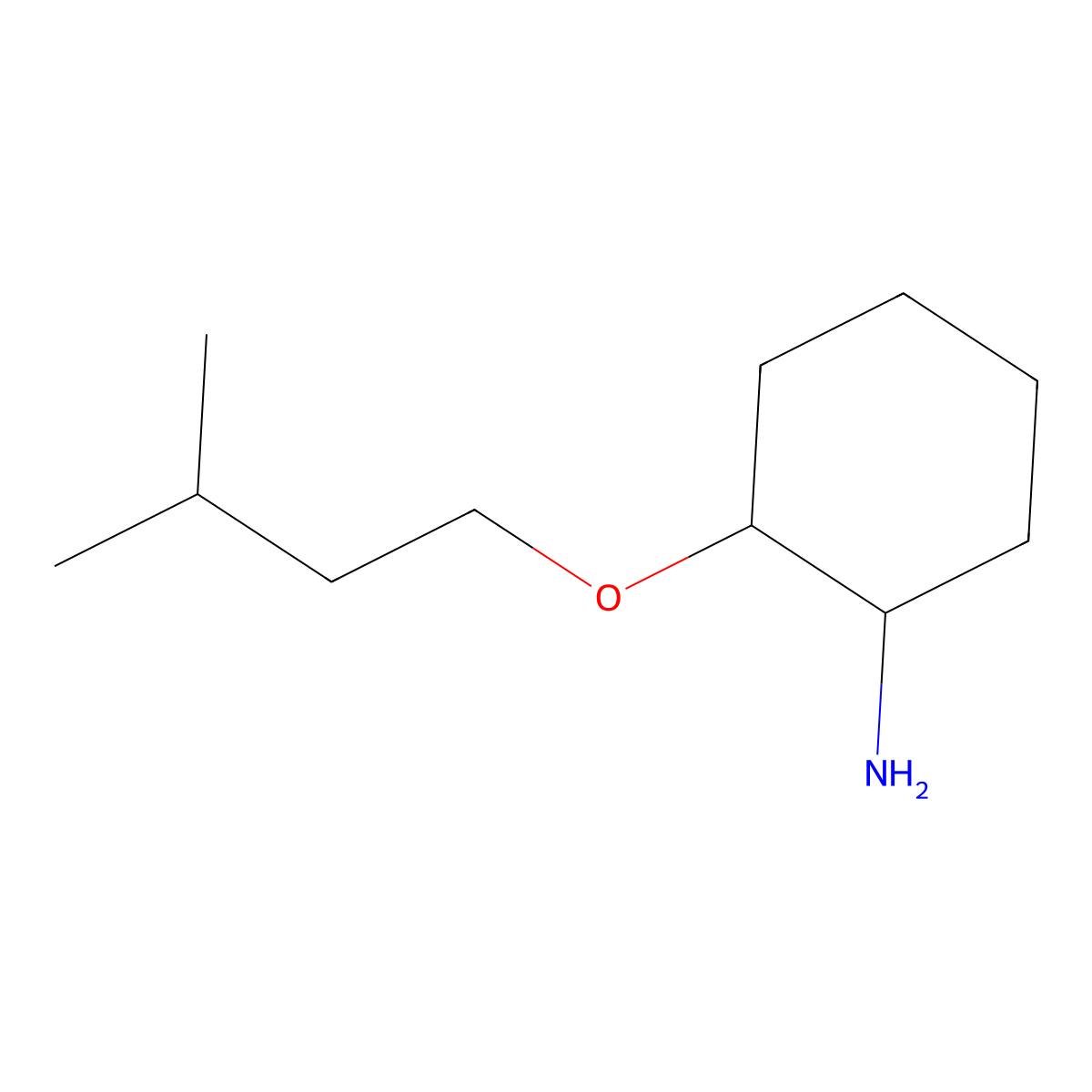 (1R,2R)-2-(3-Methylbutoxy)cyclohexan-1-amine molecular structure, CAS 1820579-74-5