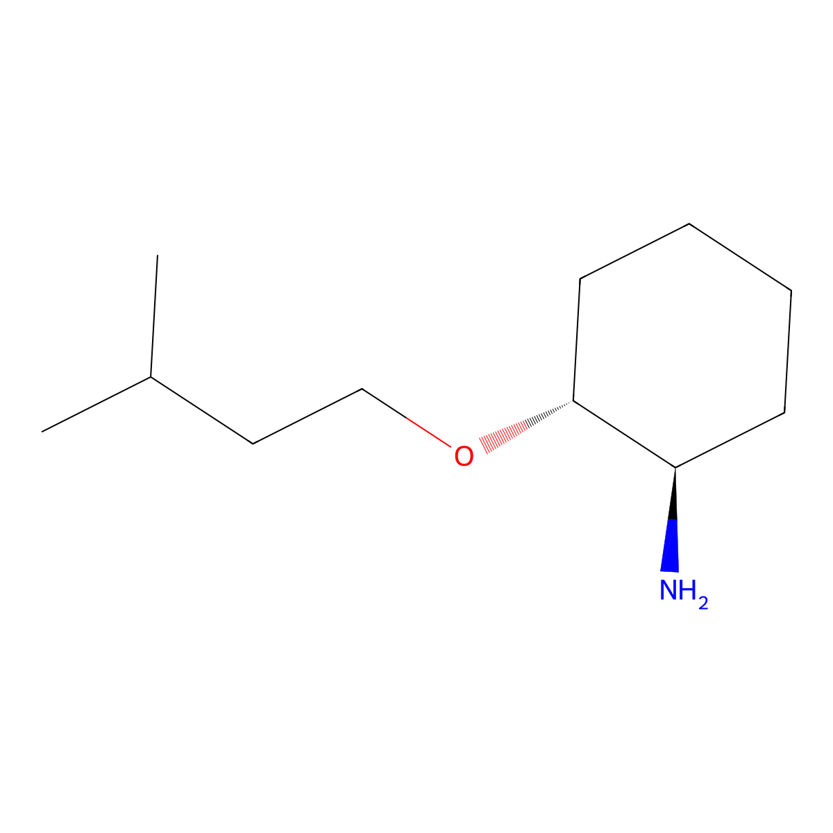 (1R,2R)-2-(3-Methylbutoxy)cyclohexan-1-amine molecular structure, CAS 1820579-74-5