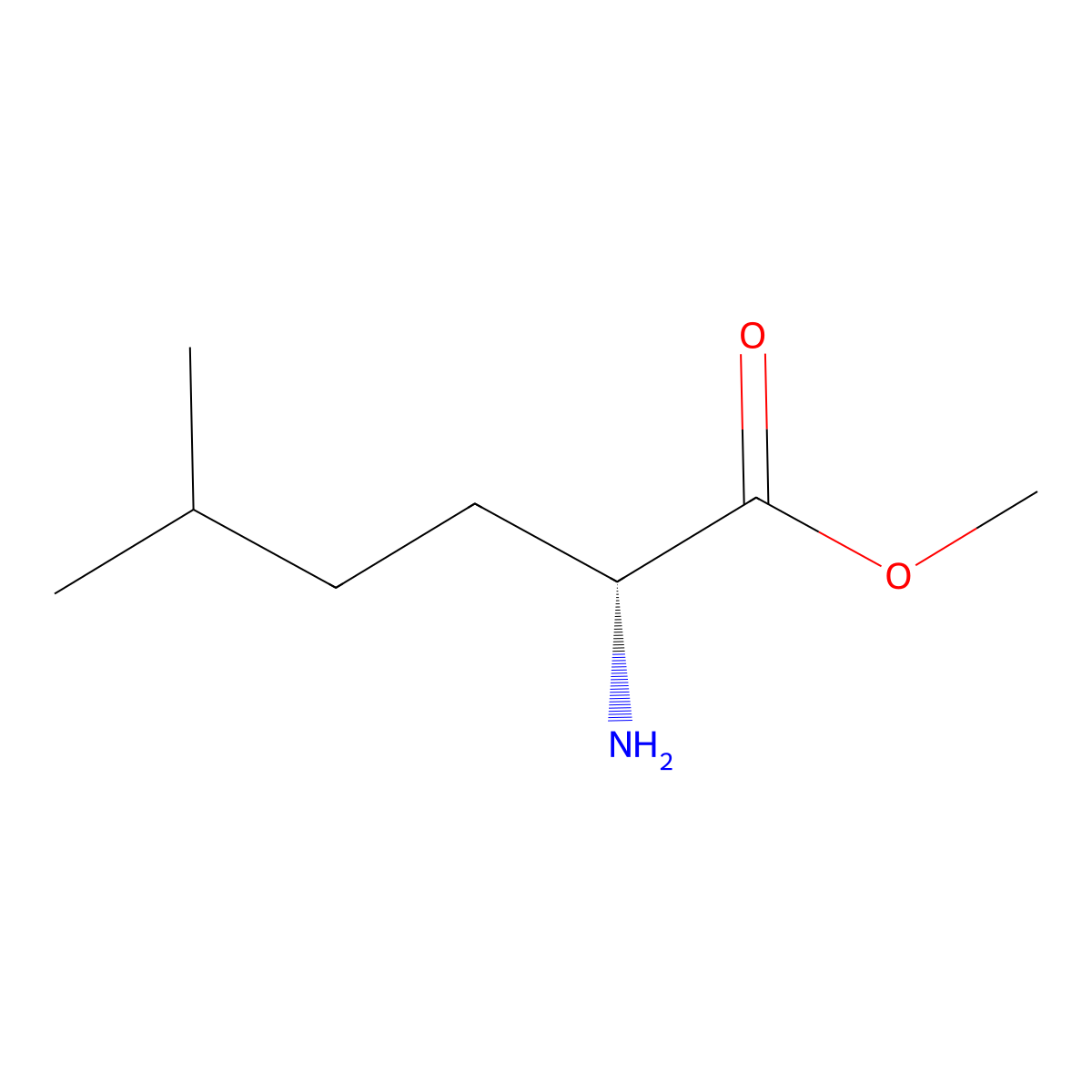 Methyl (2R)-2-amino-5-methylhexanoate molecular structure, CAS 1820579-86-9