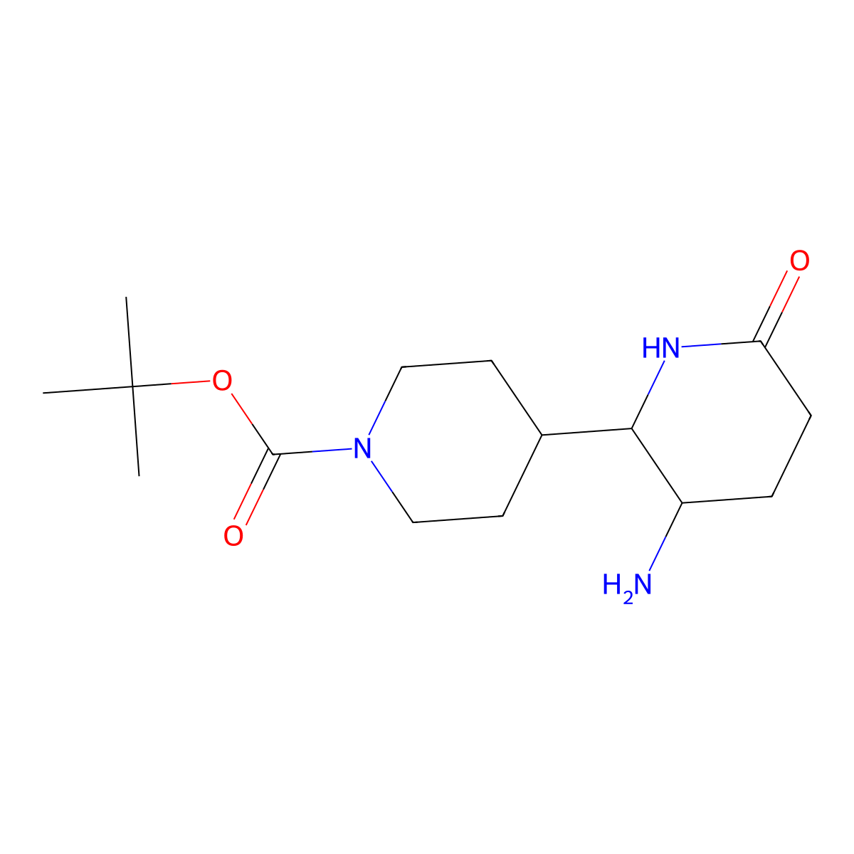 tert-Butyl (2S,3R)-3-amino-6-oxo-[2,4'-bipiperidine]-1'-carboxylate molecular structure, CAS 1820579-87-0