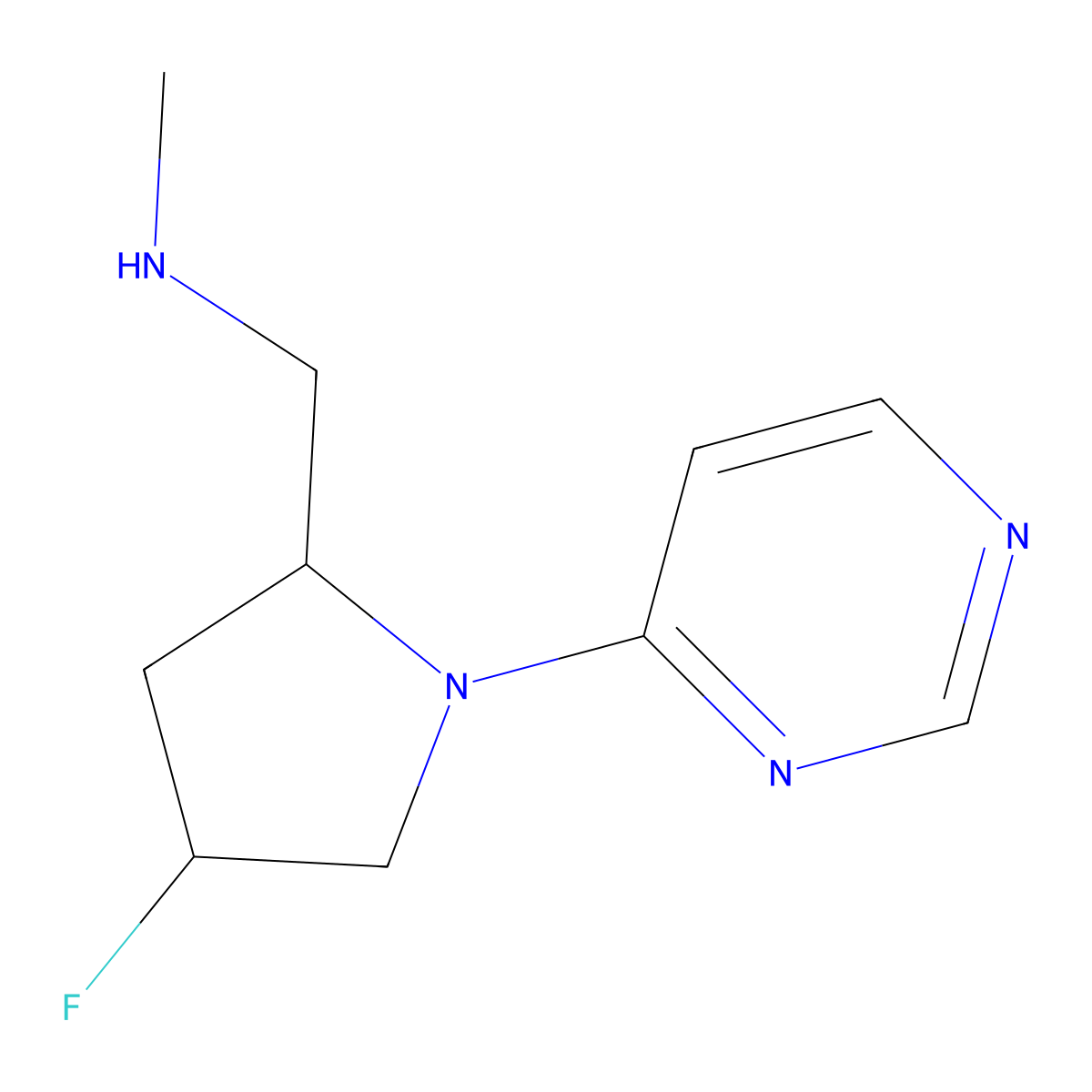 {[(2S,4S)-4-fluoro-1-(pyrimidin-4-yl)pyrrolidin-2-yl]methyl}(methyl)amine molecular structure, CAS 1820579-92-7