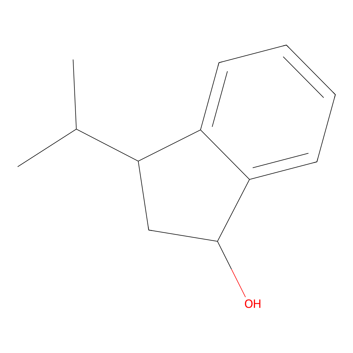 (1R,3S)-3-(propan-2-yl)-2,3-dihydro-1H-inden-1-ol molecular structure, CAS 1820580-05-9