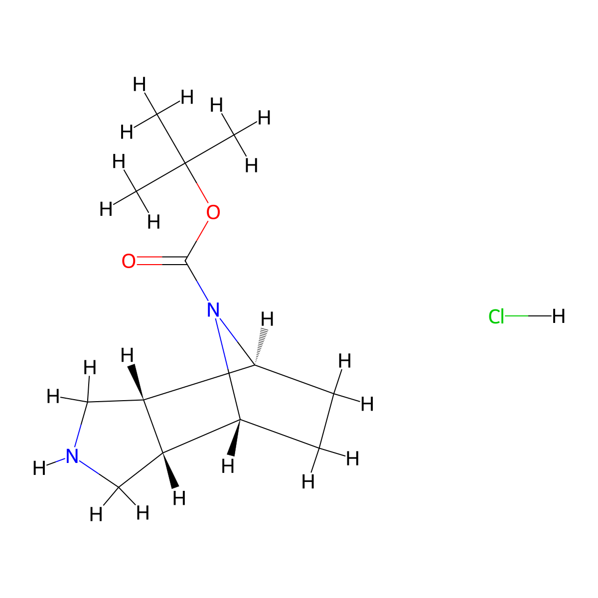 tert-butyl rac-(1R,2S,6R,7S)-4,10-diazatricyclo[5.2.1.0~2,6~]decane-10-carboxylate hydrochloride molecular structure, CAS 1820580-15-1