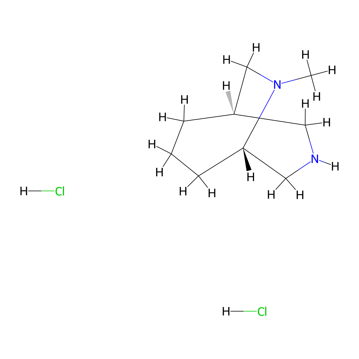 rac-(1S,5R)-9-methyl-3,9-diazabicyclo[3.3.2]decane dihydrochloride molecular structure, CAS 1820580-36-6