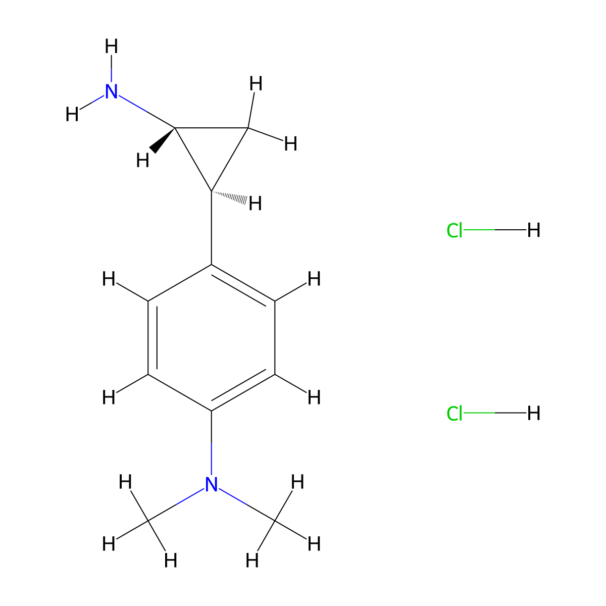 4-((1S,2R)-2-Aminocyclopropyl)-N,N-dimethylaniline dihydrochloride molecular structure, CAS 1820580-51-5