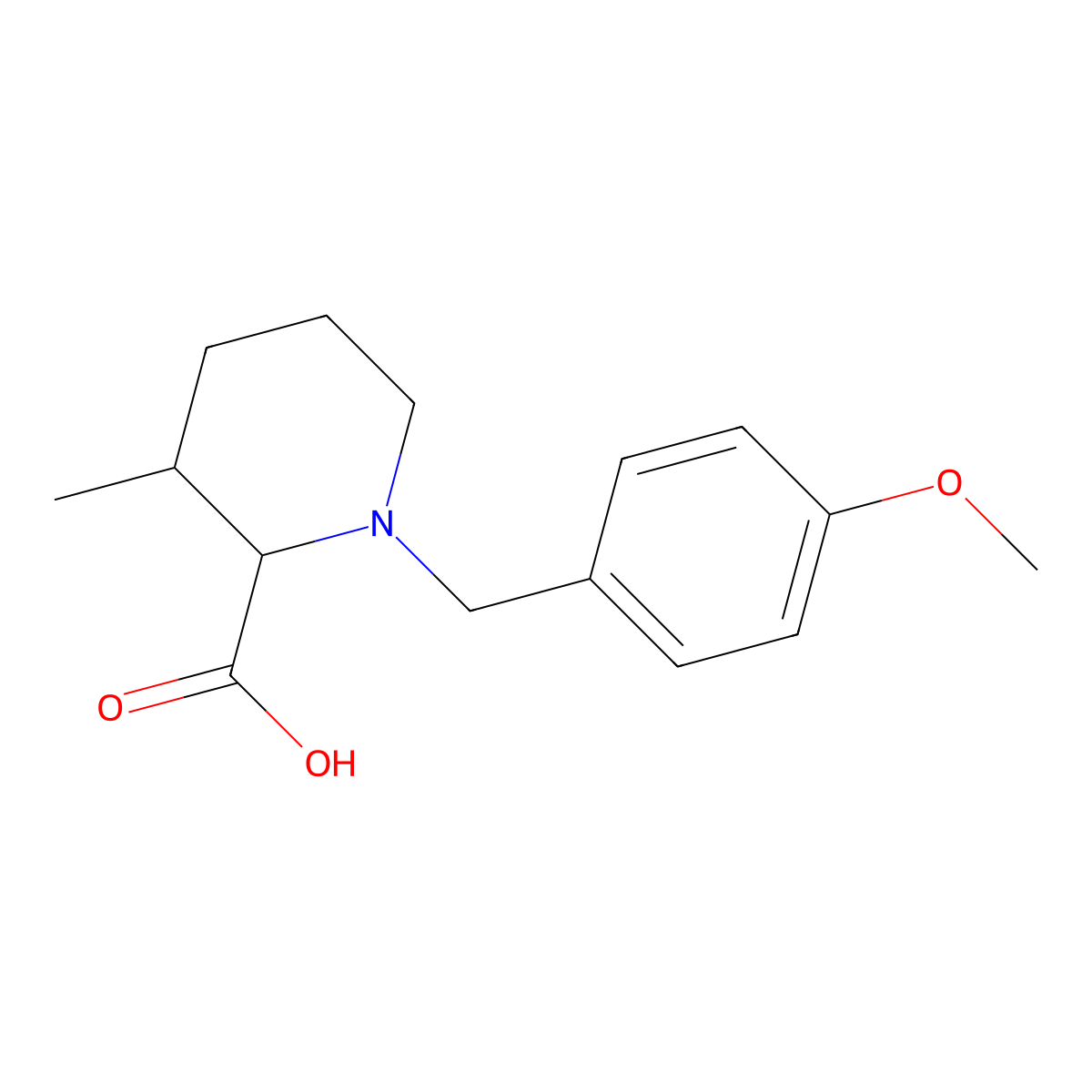 cis-1-(4-Methoxybenzyl)-3-methylpiperidine-2-carboxylic acid molecular structure, CAS 1820580-61-7