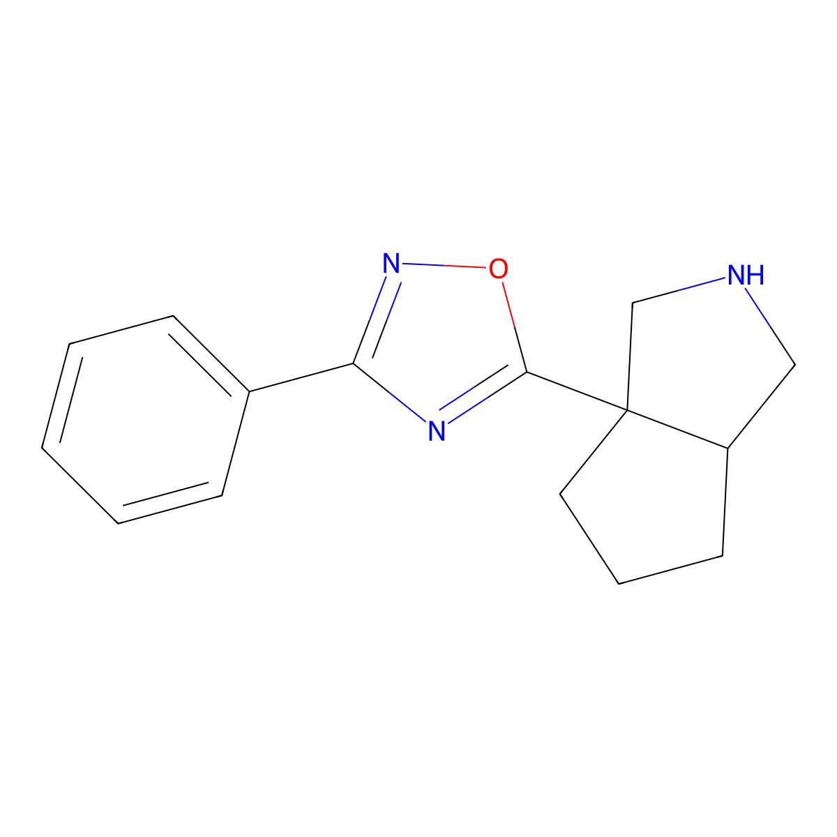 5-[(3AS,6aS)-octahydrocyclopenta[c]pyrrol-3a-yl]-3-phenyl-1,2,4-oxadiazole molecular structure, CAS 1820580-84-4