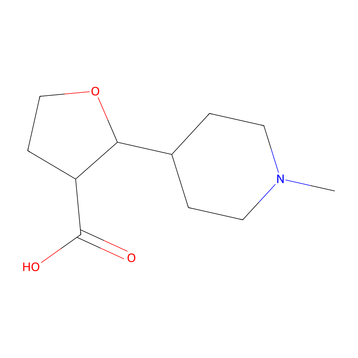(2R,3S)-2-(1-Methylpiperidin-4-yl)oxolane-3-carboxylic acid molecular structure, CAS 1820580-90-2