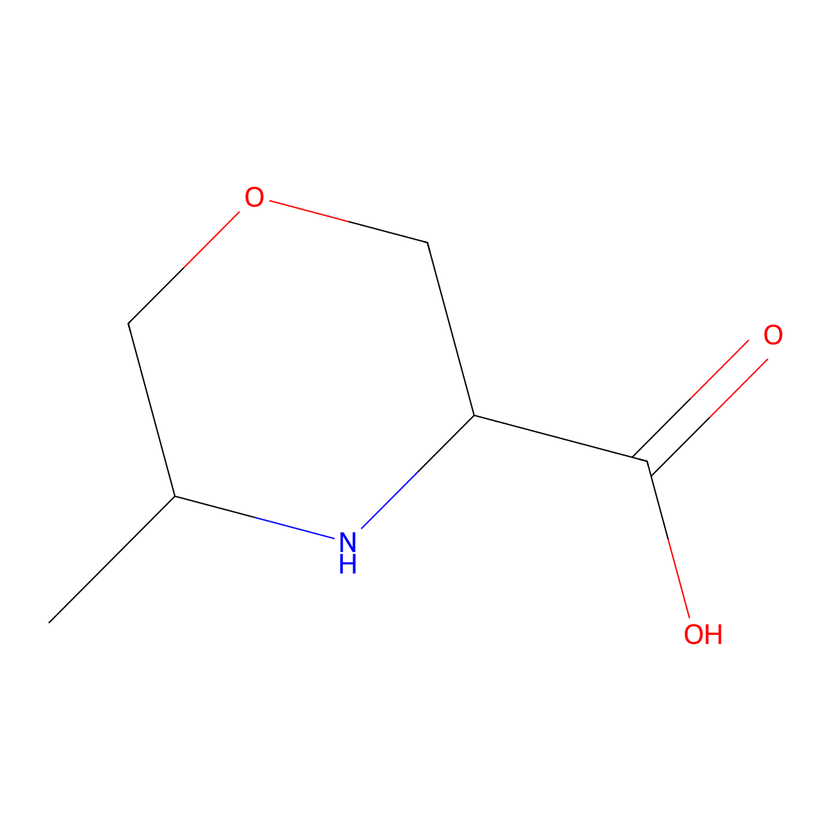 (3S,5S)-5-Methylmorpholine-3-carboxylic acid molecular structure, CAS 1820580-95-7