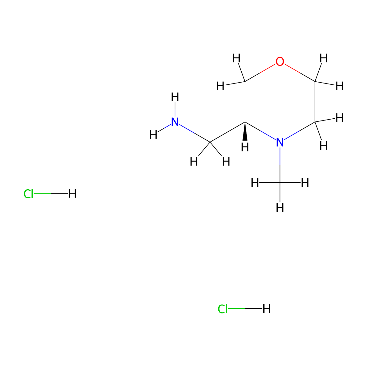 (R)-4-Methyl-3-(aminomethyl)morpholine dihydrochloride molecular structure, CAS 1820581-04-1