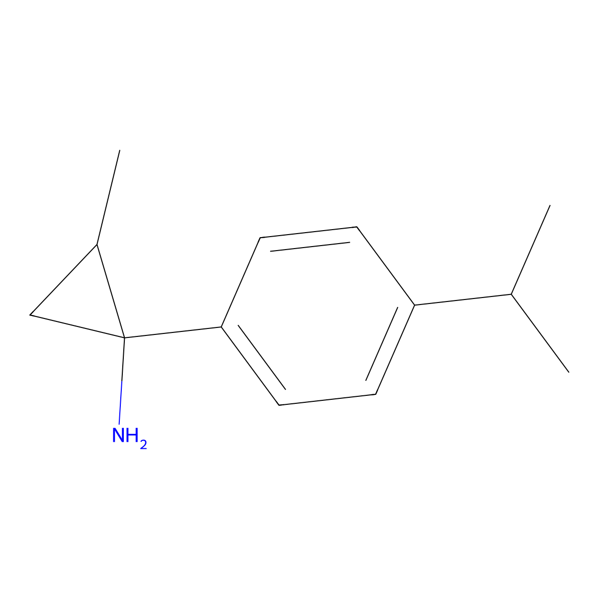 Rac-(1R,2R)-2-methyl-1-[4-(propan-2-yl)phenyl]cyclopropan-1-amine molecular structure, CAS 1820581-18-7