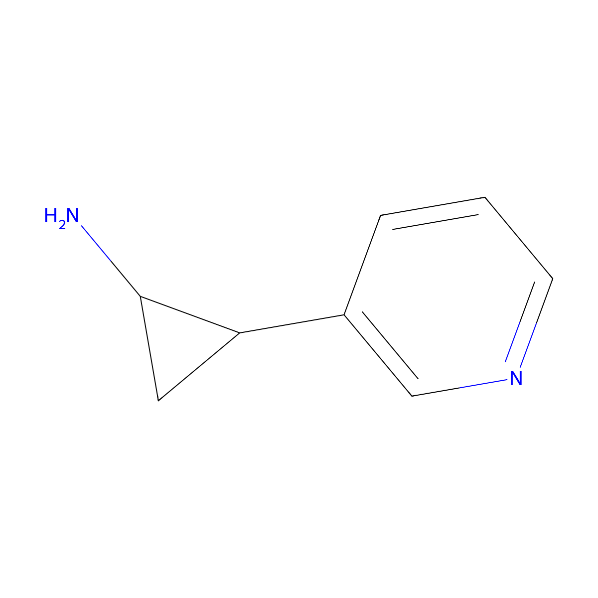 (1S,2R)-2-(pyridin-3-yl)cyclopropan-1-amine molecular structure, CAS 1820581-21-2