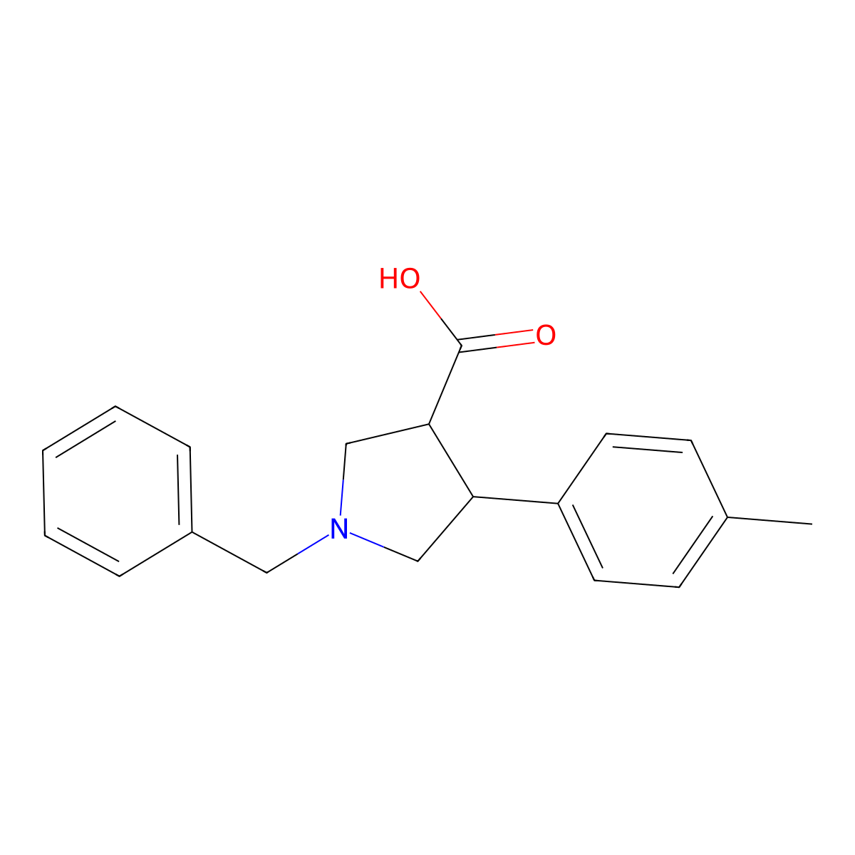 (3S,4R)-1-Benzyl-4-(4-methylphenyl)pyrrolidine-3-carboxylic acid molecular structure, CAS 1820581-27-8