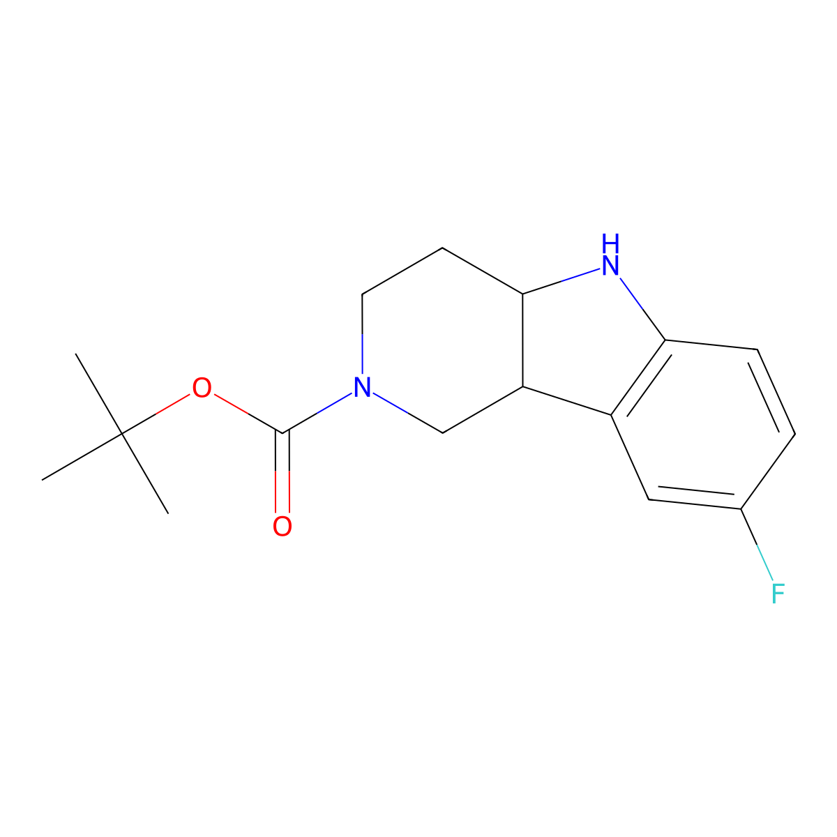 tert-Butyl (4aS,9bR)-8-fluoro-1,3,4,4a,5,9b-hexahydro-2H-pyrido[4,3-b]indole-2-carboxylate molecular structure, CAS 1820583-31-0