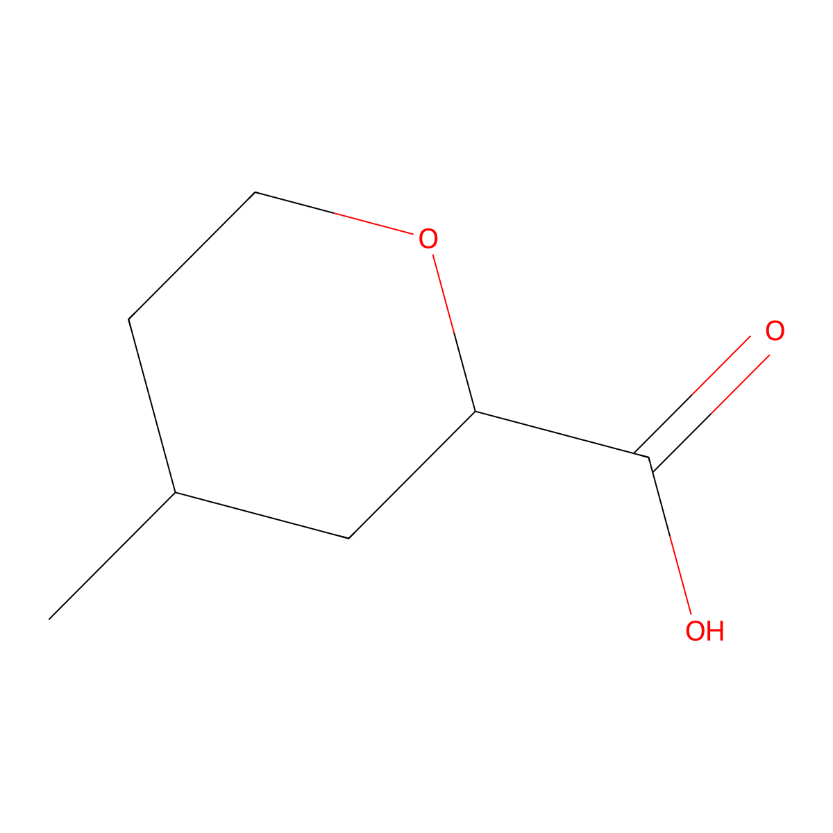 (2S,4S)-4-Methyltetrahydro-2H-pyran-2-carboxylic acid molecular structure, CAS 1820583-47-8