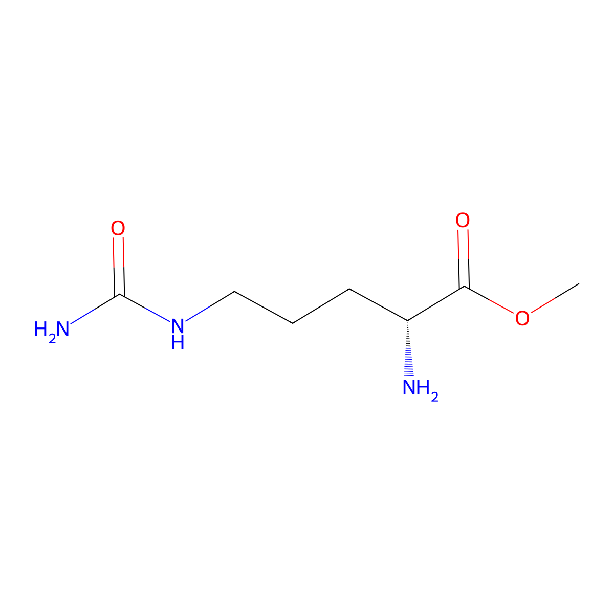 Methyl (2R)-2-amino-5-(carbamoylamino)pentanoate molecular structure, CAS 1820583-50-3