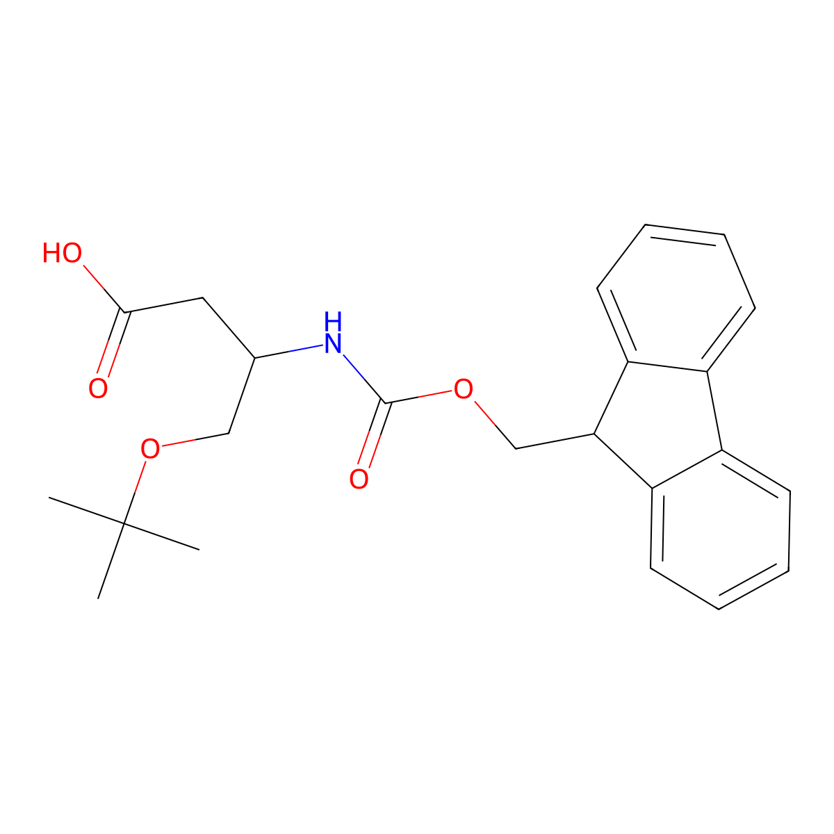 (3S)-4-(tert-butoxy)-3-((((9H-fluoren-9-yl)methoxy)carbonyl)amino)butanoic acid molecular structure, CAS 1820583-73-0