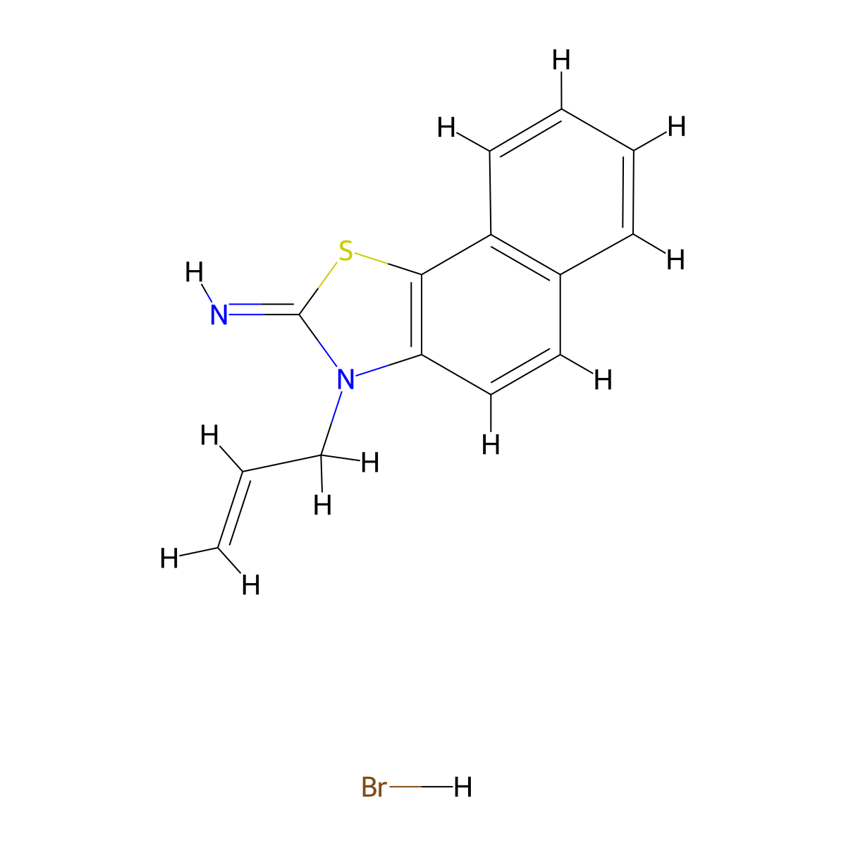 3-allylnaphtho[2,1-d]thiazol-2(3H)-imine hydrobromide molecular structure, CAS 1820587-66-3