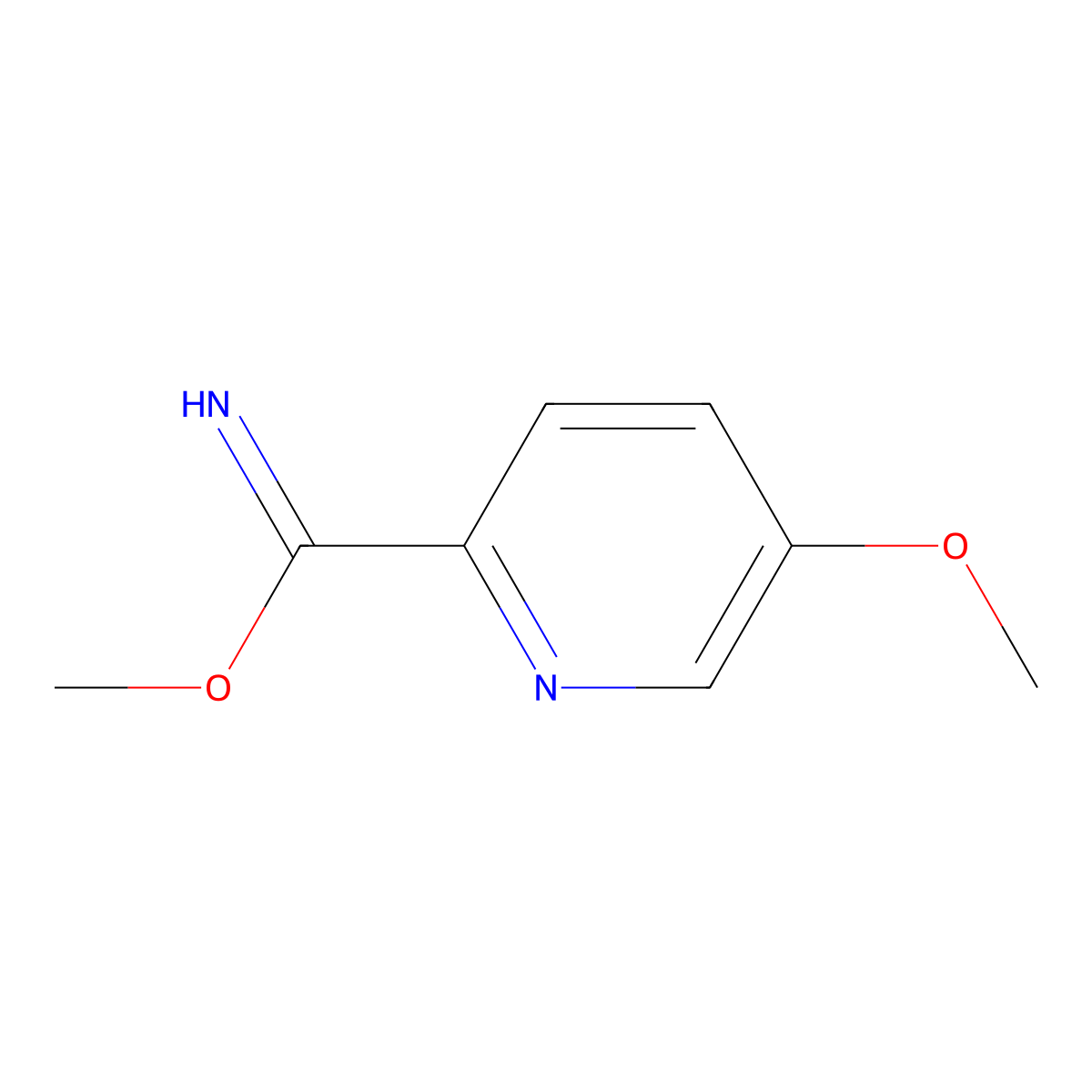 Methyl 5-methoxypyridine-2-carboximidate molecular structure, CAS 1820588-49-5