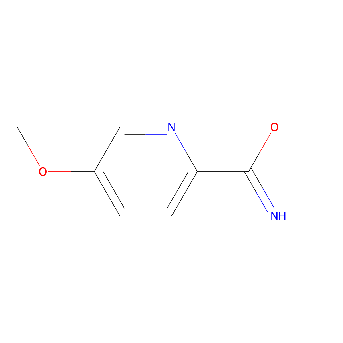 Methyl 5-methoxypyridine-2-carboximidate molecular structure, CAS 1820588-49-5