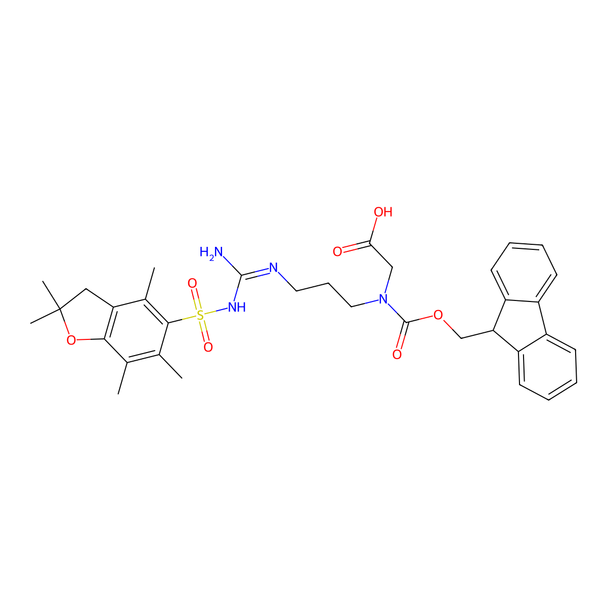 Fmoc-n-[3-(n'-pbf-guanidino)-propyl]-glycine molecular structure, CAS 1820590-35-9